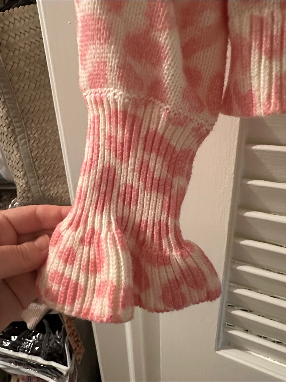 LoveShackFancy Pink and Cream Leopard Print Cardigan - Picture 5 of 6
